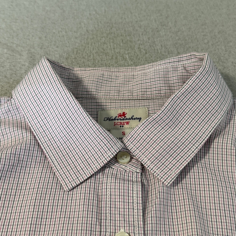 J. Crew Haberdashery Pink Button down Checkered Cotton Shirt SZS. Long sleeve. - Picture 5 of 14